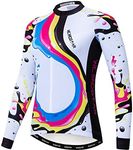 Cycling Jersey for Women Long Sleeve Clothing Bicycle Jacket, W13, Medium