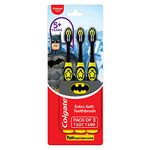 Colgate Kids Batman Toothbrush, Extra Soft With Tongue Cleaner (Pack Of 3),Multicolour