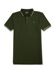 Gini & Jony Boys Dark Green Solid Cotton Half Sleeves Polo T-Shirt 5-6 Years