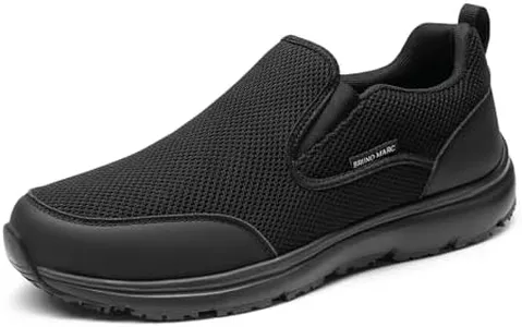 Bruno Marc Men's Non Slip Shoes, Slip-on Lightweight Mens Work Shoes & Restaurant or Food Service Loafers,Size 9.5,Black,SBWO2402M