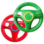 NBCP Wii Steering Wheel, 2 Pack Wii Controller Steering Mario Kart Racing Wheel Game Controller Wheel for Nintendo Wii Remote Game (Red and Green)