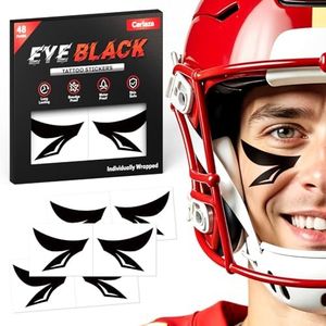 Cerlaza Baseball Accessories, 48 Pairs Eye Black Stickers Smudgeproof, Individually Wrapped Eye Black Tattoos for Football Soccer, Game Day Party Sports Eyeblack (Wing, Youth/Adults)