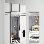 BEAUTME Full Length Mirror, Square Long Standing Wall Mirror Bedroom Floor Mirror Dressing Door Mirror Full Length (Black, 106 * 35cm)