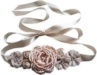 Nania Flowers materniry sash baby shower pregnancy belts for Mom to be (Champagne)