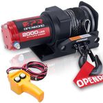 OPENROAD Winch 2000 lb. Advanced Load ATV/UTV Winch 12V with Synthetic Rope Kits, Electric Winch for Towing, Boat, Off Road, Waterproof Portable Winch with Winch Mounting Plate and Handle Remote