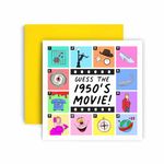 Huxters Guess the 1950's Movie 70th Birthday Card for Him Men and Birthday Card for Her Friend Women Female Mum Dad Nana Gran Grandad Quiz Card - (50's Film)