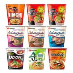 Nongshim Korean Assorted Flavours Instant Noodles Cup Oolongmen Udon Shin Cup Noodles (8 Cups with 5 Different Flavours)