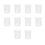 Glass Beaker, 10Pcs 50mL Lab Beaker