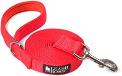 Leash Boss 3/4 Inch - 1 Inch | Training, Walking, Camping Lead for Medium and Large Dogs (10-15 Foot)