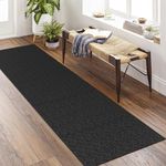 KOZYFLY Boho Runners for Hallways 2x6 ft Washable Hall Carpet Runner Rubber Backed Kitchen Rug Black Cotton Entryway Runner Rugs Floor Runners for Indoor Hallway Bedroom Kitchen