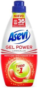 Asevi Gel Lavavajillas para Máquina Max Power - Detergente Lavaplatos Todo en 1 - Lavavajillas Líquido Gran Poder Desengrasante - Brillo sin Manchas - Protección Antical - Frescor Cítrico