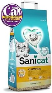 Sanicat - Clumping Unscented Cat Litter | Made of natural minerals with guaranteed odour control | Absorbs moisture and makes cleaning easier | 10 L capacity