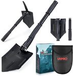 URPRO Folding Shovel w/Pick and Extended Handle, Portable Carbon Steel Handle and Blade, Survival, Entrenching, Military, Firefighting Tool, for Camping, Gardening, Digging, Sand, Mud & Snow