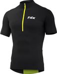 FDX Men’s Cycling Jersey - Half Zipped, Half Sleeves, Summer Cycle Breathable Tops with 4 Pockets - Bicycle Riding Shirt, MTB Racing, Mountain Bike, Running, Outdoor Sports Clothes Black-XL