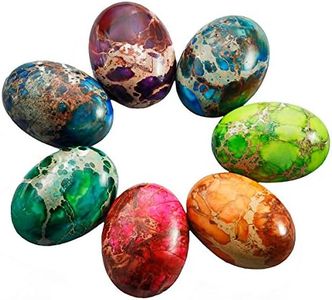 rockcloud Oval Cabochon Flatback Semi-precious Stones Sea Sediment Jasper for Jewelry Making, 18x25mm, Stone