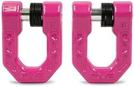 DV8 Offroad Elite Series D-Ring Shackles | Pair | 8 Ton Working Load Limit | (4) ⅛” & (4) 3/16” Isolators Included | 1&1/16” Thick Forged Steel D-Ring (Pink)