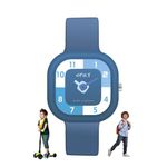 SPIKY Silicone Blue Rectangle Analogue Watch For Kids Girls And Boy | Removable Scratch Guard Film | Best Kids Watch For Girls And Boys| Age 3-13 Yrs