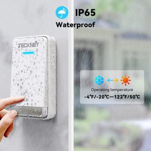 TECKNET Wireless Doorbell Kit – Self-Powered, Waterproof, 1300ft Range, 60 Chimes