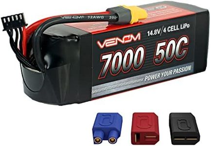 Venom Drive Series 50C 4S - 7000mAh 14.8V LiPo RC Battery - Universal 2.0 Plug, Lithium Polymer 4 Cell - Soft Silicone Connector & Compatible w/ XT60, Traxxas, Deans, EC3, 2WD, 4WD, Truck & Buggies