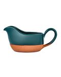 VOSS Living Gravy Boat Hand Crafted Terracotta Clay with Ergonomic Handle 11 Oz - Natural and eco-friendly - Gravy Warming Sauces - Salad Dressing - Microwave Safe (Sea Green)