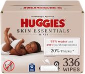 Huggies Skin Essentials Baby Wipes, Hypoallergenic, 99% Water, 6 Flip Top Packs (336 Wipes Total)