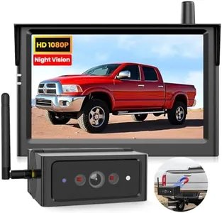 AUTO-VOX Magnetic Wireless Backup Camera,2Mins DIY Installation &1080P Portable Battery Truck Trailer Hitch Rear View Camera with 5" Car Monitor System,IR Night Vision Back Up Camera for Camper/RV-S4