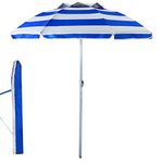 RAINPOPSON 8ft Garden Umbrella Big Size 8ft Heavy Duty Garden Patio Outdoor Umbrella for Rain & Sun Stripe Design Colorful Garden Umbrella (Green) (8ft/48in)