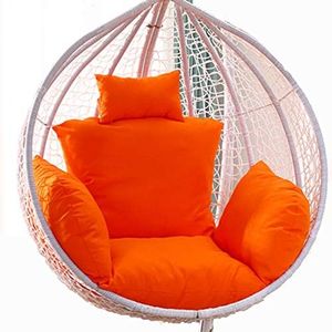 Egg Chair Cushion Only, Outdoor Thicken Swing Chair Seat Cushion, Large Garden Hammock Chair Cushion Cover, Washable Cover Hanging Egg Chair Cushion Replacement Mat PadsOrange