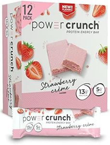 Power Crunch Whey Protein Bars, High Protein Snacks with Delicious Taste, Strawberry Crème, 1.4 Ounce (12 Count)