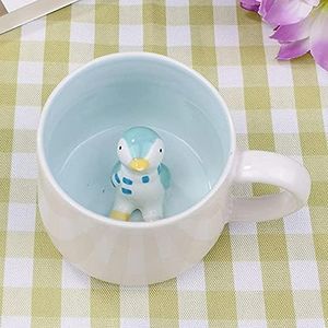 LOZACHE Taza de café de animales en 3D, taza de té de la leche de dibujos animados divertidos de 350 ml, regalos de cumpleaños de Navidad para amigos, niños, niñas, esposa, abuela, tía (Pingüino)