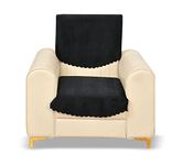 Yellow Weaves 1 Seater Quilted Sofa Chair Cover, Seat & Back Cover, Color - Black, Velvet