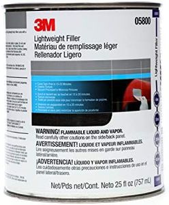 3M Lightweight Body Filler, 05800, 1 qt, White, Repairs Dents, Dings for Automotive