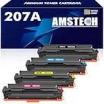 Amstech 4-Pack 207A 207X (With Chip) Toner Cartridge Multipack for HP Color LaserJet Pro MFP M283fdw M255dw M283fdn M282nw M255nw W2210A W2211A W2212A W2213A Ink - Black Cyan Yellow Magenta