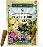 The Old Farmer's Almanac Houseplant & Flower Plant Food Mini Spikes - NPK 5-5-5 for Continuous Feeding and Vibrant Colors (12 Mini Spikes)