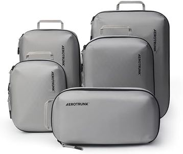 Aerotrunk Ultralight Compression Packing Cubes - Lightweight Travel Organizers for Suitcases and Luggage (6-Pack, Light Grey)