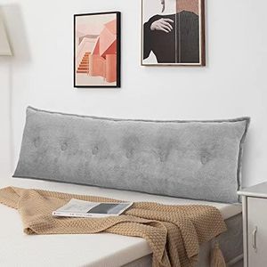 Plush Rectangular Headboard Pillow Day Bed Back Long Pillow, Large Bolster Reading Back Rest Pillow Shredded Foam Insert, Daybed Backrest Positioning Support Cushion Rectangle Bedrest Pillow Cal King