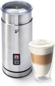 Tchibo elektrischer Milchaufschäumer, Antihaftbeschichtung, warmer und kalter Milchschaum, für Latte Macchiato, Cappuccino und Kakao, 130 ml Fassungsvermögen, rostfreies Edelstahlgehäuse