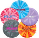 Latitude 64 Retro Burst Disc Golf Discs Set (5-Pack) - Perfect for New to Intermediate Players | Includes Keystone, Fuse, River, Saint, Ballista | Grippy Base Plastic | Colors May Vary