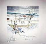 Hockey Legend Lithograph Signed by Bower, Cheevers, Hall, Worsley - Toronto, Chicago, Montreal, Boston