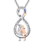 KINGWHYTE Sister Necklace 925 Sterling Silver Infinity Necklace Engraved Always My Sister Forever My Friend Sister Pendant Necklace Jewellry Birthday Christmas Gifts for Women