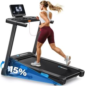 MERACH Foldable Treadmill with 15% Auto Incline, 7.5MPH Quiet Treadmills for Home with Double Deck Technology, 4 Silicone Shock Cushion, Heart Rate Monitoring, 16.5" Wider Belt, APP