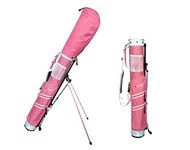 C9-II A99 Golf Range Bag Carry Golf Bag Practice Golf Bag Golf Club Carry Bags Driving Range Mini Course Training Travel Case w Stand 5" Top (Pink)