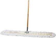 Tidy Tools Commercial Dust Mop & Floor Sweeper, 48 in. Dust Mop for Hardwood Floors, Cotton Reusable Dust Mop Head, Wooden Broom Handle, Industrial Dry Mop for Floor Cleaning & Janitorial Supplies