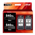 LIFOR PG-540XL 540XL Ink Cartridges Black Replacement for Canon 540 Ink Cartridges XL PG540XL PG540 PG-540 for Canon Pixma TS5150 MG3600 MG3650S TS5151 MG3650 MG4250 MX475 TS5100 MG3250 MG4200(2-pack)