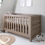 Tutti Bambini Modena Baby Cot Bed - 3-in-1 Wooden Baby Crib, Toddler Bed & Day Bed, Baby Bed with Teething Rails & Adjustable Base, From Birth to 6 Years, Oak (140 cm x 70 cm)