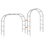 Mr.Ton Sturdy Garden Arch, Black Metal Arch Arbors, Trellis for Climbing Plants Outdoor, Two Way Assemble Wedding Decoration