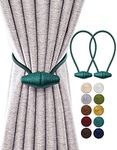 TECVINCI Magnetic Curtain Tiebacks with Upgrade Larger Magnet, 2 Pack 40cm Drapery Holdbacks for Indoor & Outdoor Curtain - Teal