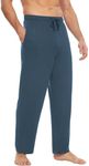 GYS Mens Pajama Pants - Viscose Made from Bamboo, Soft Sleep Pants Comfy Drawstring Lounge Bottom with Pockets Sweatpants,Grayish Green,X-Large