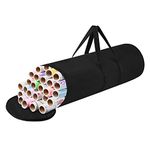 Dokon Christmas Cylinder Wrapping Paper Storage Bag, Waterproof, Heavy Duty, Rip Resistant 600D Oxford Fabric Wrapping Paper Roll Organiser for Christmas, Easter, Gift (79 x Ø22cm) - Black