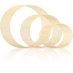 Okllen 24 Pack Bamboo Floral Hoop, 15/20/26 CM Macrame Rings Supplies Wreath Craft Hoops for DIY Dream Catcher Rings, 6/8/10 Inch Wedding Wreath Decor, Wall Hanging Craft, 3 Sizes